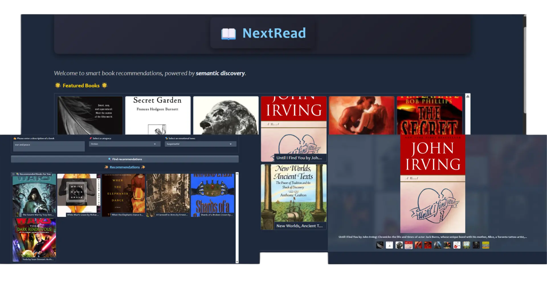 NextRead semantic book recommender